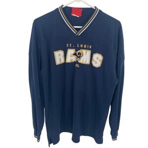 NFL 2000's St. Louis Rams Football Fan Long Sleeve V-Neck Top Size Large